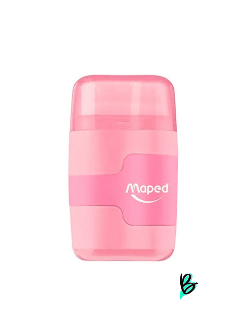 Sacapuntas Doble Con Depósito + Goma - Color Pastel (Disponible en 3 colores) 