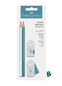 Set de 2 Lápices Mina con Goma y Caja Protectora Faber-Castell (disponible en 2 colores)