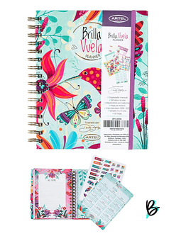Planner 12 Meses Artel Espiral Con Separador Diseño Deco Daniela