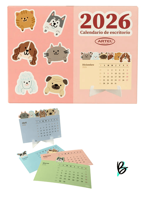 Calendario Escritorio Artel Diseño Tarjetas Pet