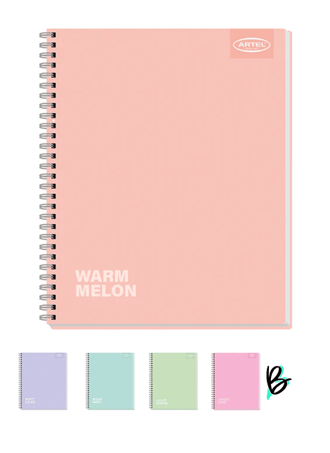 Cuaderno Universitario Colores Pastel 100 Hojas 7mm