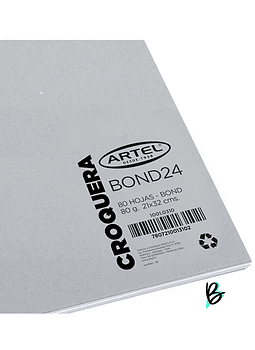 Croquera Bond 24 Espiral 80 Hojas Oficio 21X32Cm Artel