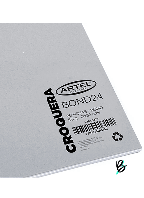 Croquera Bond 24 Espiral 80 Hojas Oficio 21X32Cm Artel