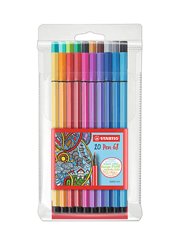 Set 20 lápices Pen 68, Stabilo. Marcadores de colores.