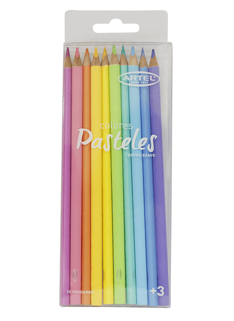 Set 10 lápices mina color pastel artel