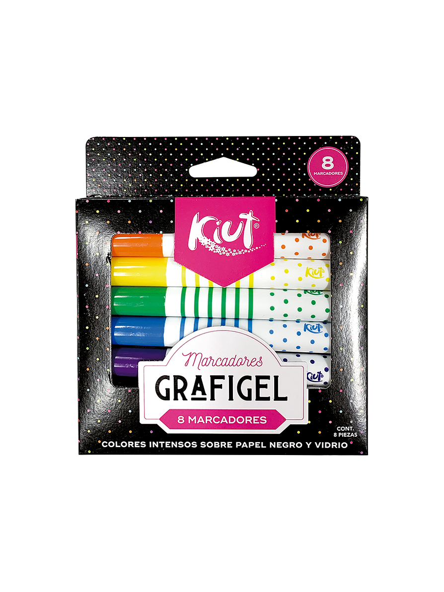 Marcadores Grafigel Kiut x 8 unidades 1