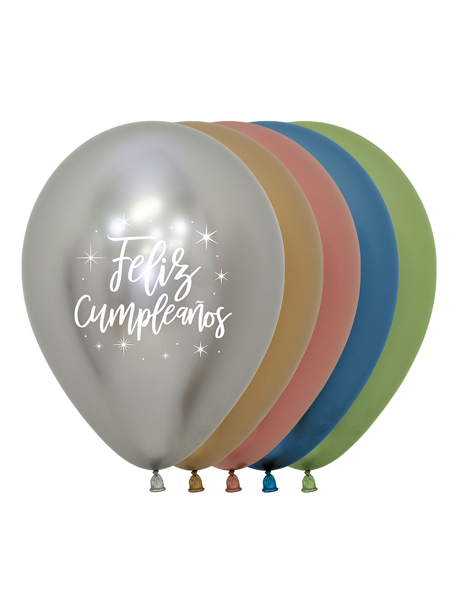 Globos R-12 Impreso 2 Caras Feliz Cumpleanos Radiant Reflex Surtido X 12 Unidades 1