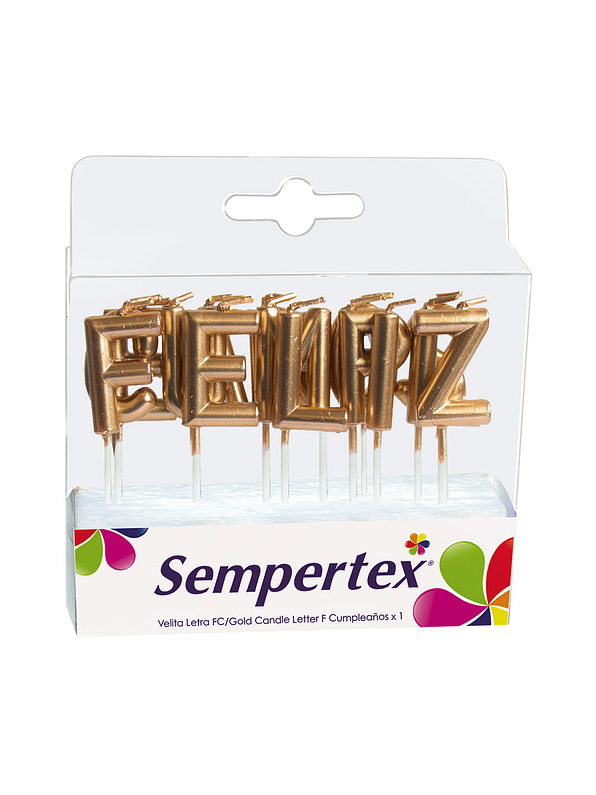 Velita Letra Feliz Cumpleaños dorada x 1 Unidades 1