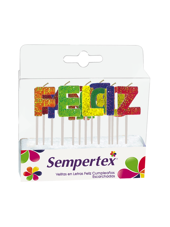 Velita Letras Feliz Cumpleaños Escarchadas x 1 Unidades 1