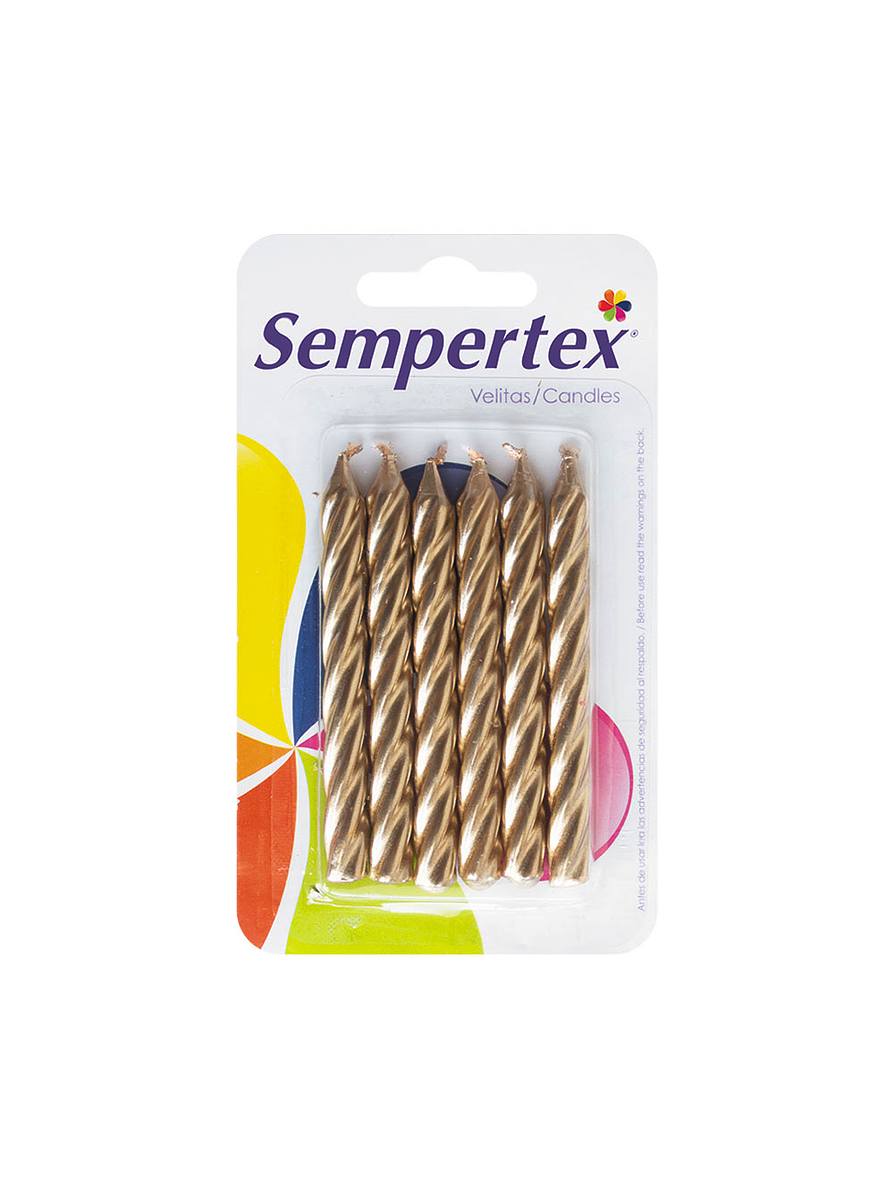 Velitas Espiralada Dorada x 6 Unidades 1