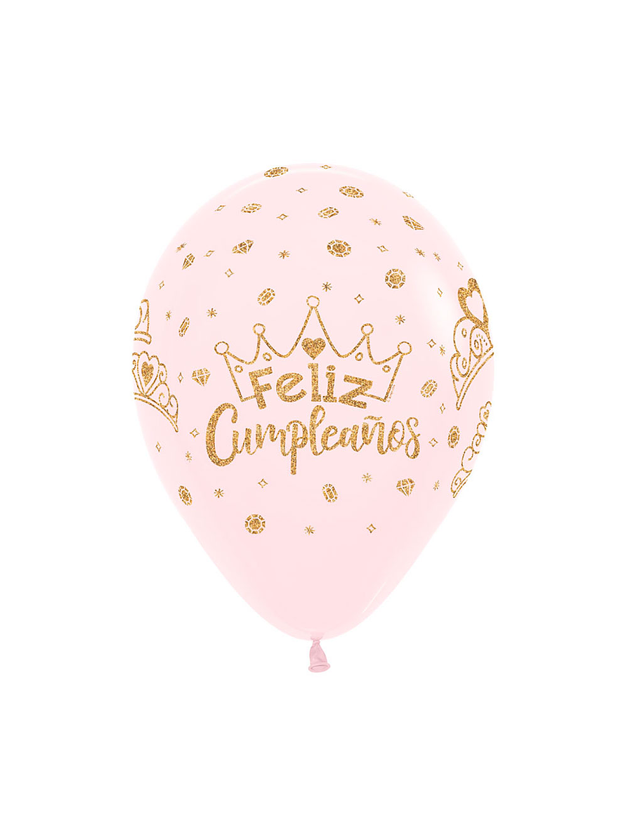 Globos R12-Infinity Escarcha Dorado FCumpleaños Pastel Mate Rosado x 12 1