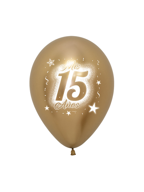 Globo R12-Mis-15-Años-Reflex-Dorado x 12 1