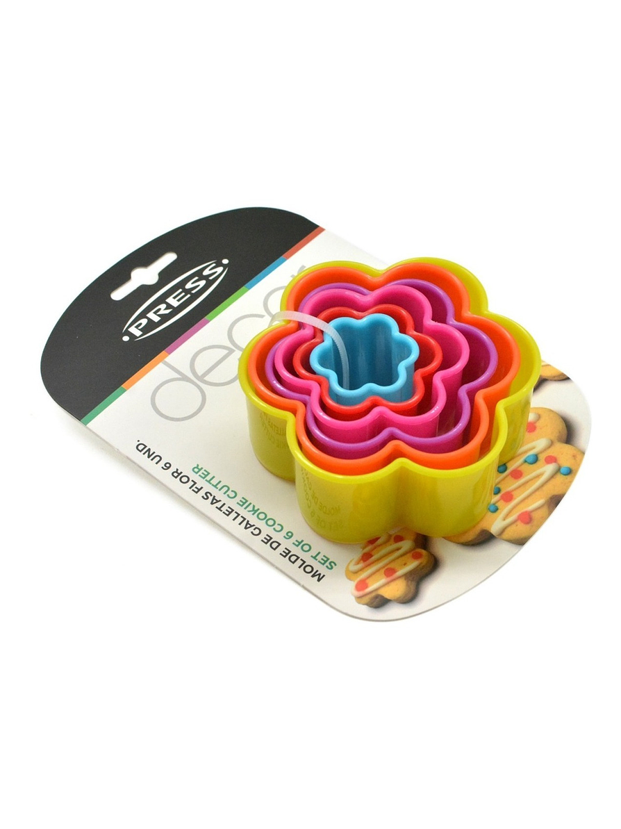 Molde Plástico Galletas Flor X 6 Unidades 2