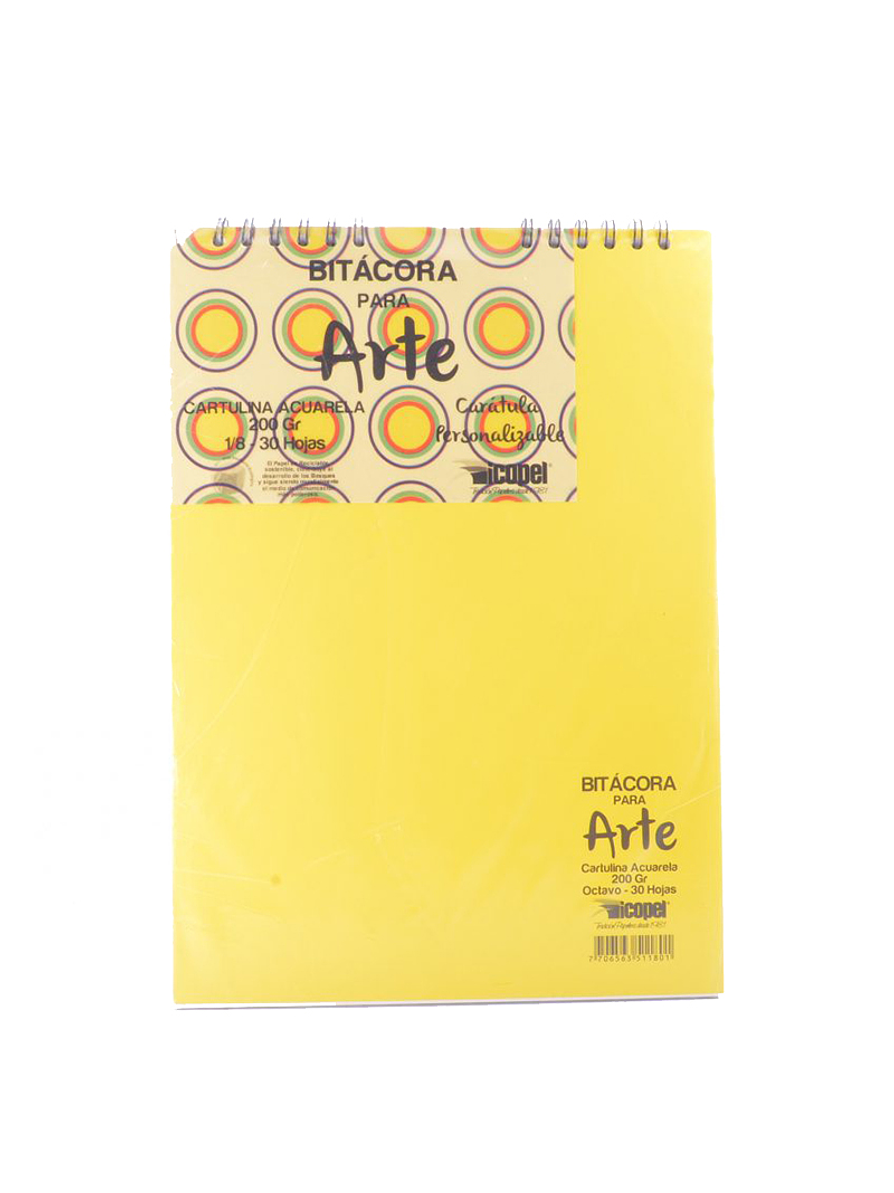 Bitácora Cartulina Acuarela 1/8 1