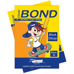 Block Papel Bond 1/4 115Gr