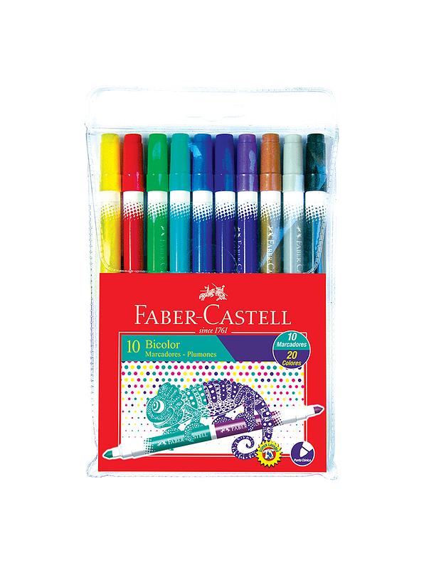 Plumones Faber-Castell Bicolor X 10 Unidades 1