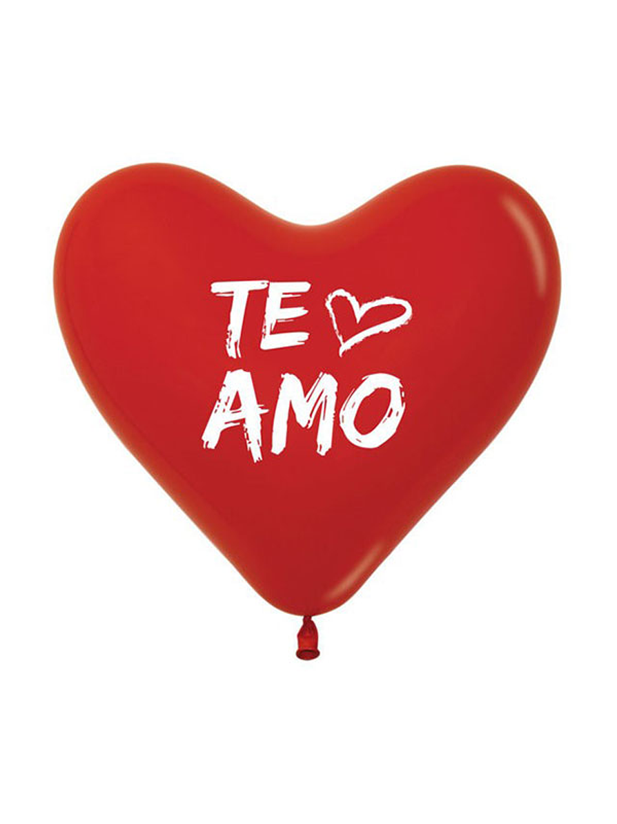 Globo Corazón Fashion Rojo Te Amo x 12  1