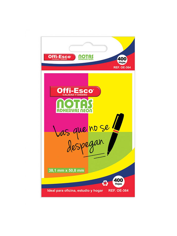 Notas adhesivas neón x 4  1