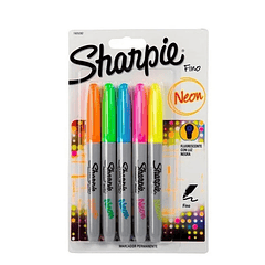 Sharpie fino neon x 5 unidades 