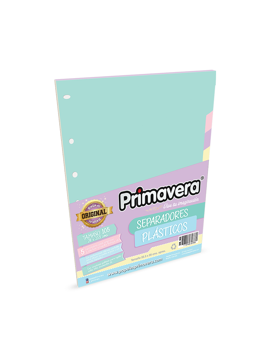 Separador 5 Materias 105 Plástico Pastel Primavera 1