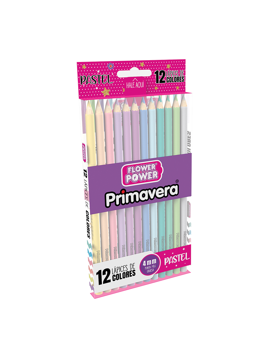 Colores Primavera Flower Power Pastel x 12 Unidades 1