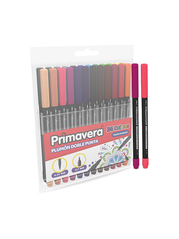 Plumón Primavera Doble Punta x 24 Unidades 1