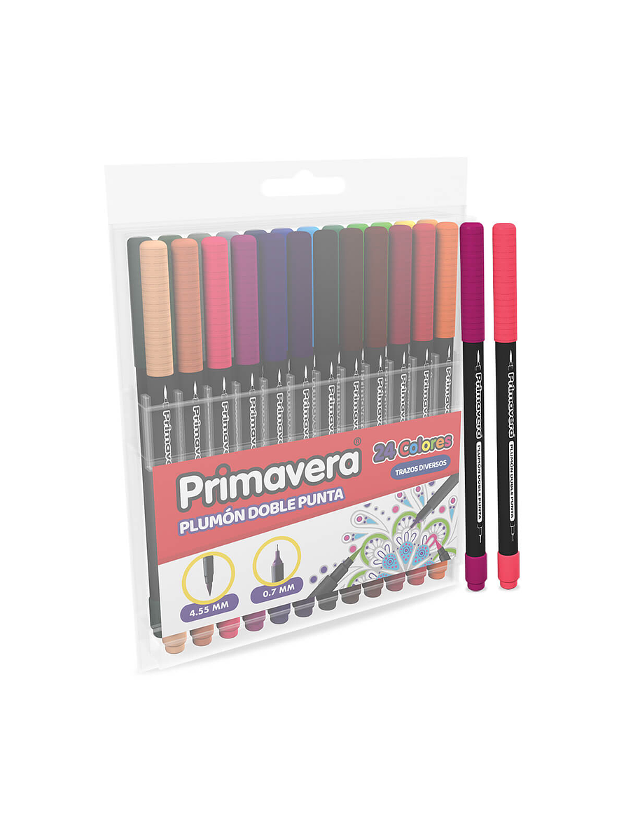 Plumón Primavera Doble Punta x 24 Unidades 1
