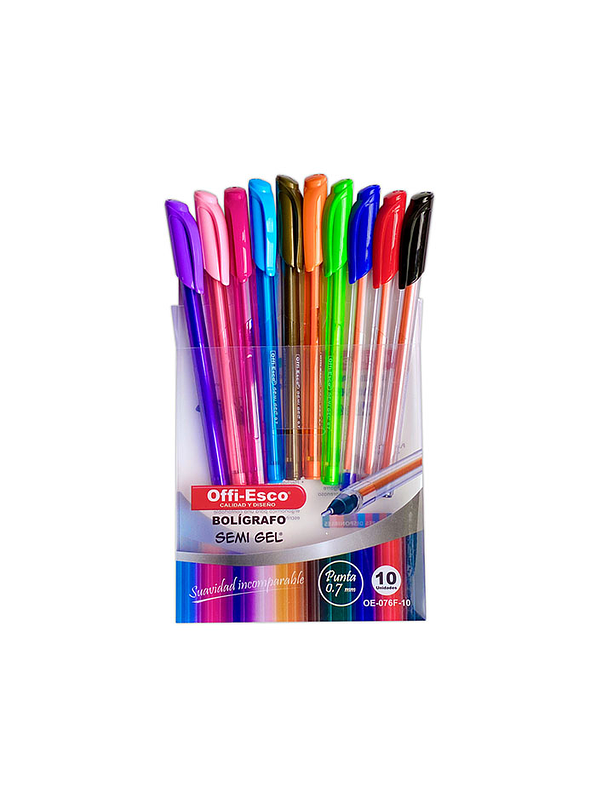 Estuche Lapiceros Semi Gel X 10 Unidades 1