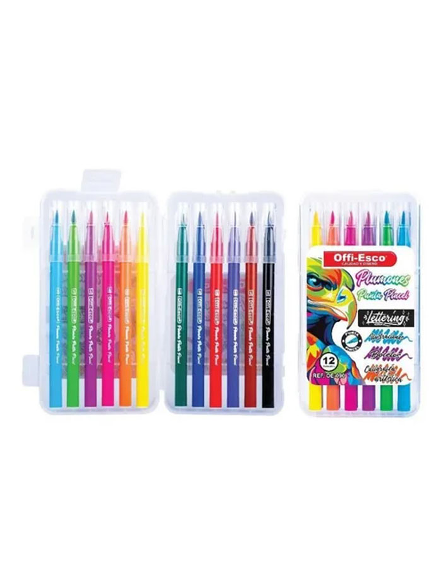 Plumon Punta Pincel X 12 Unidades 1