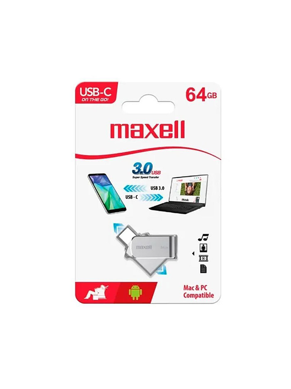 Memoria USB Maxell  Otg 64GB 3.0 Conect Tipo C 1