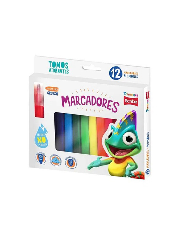 Plumon Unipunta Grueso Scribe X 12 Unidades 1