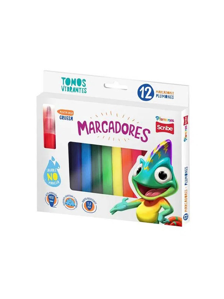 Plumon Unipunta Grueso Scribe X 12 Unidades 1
