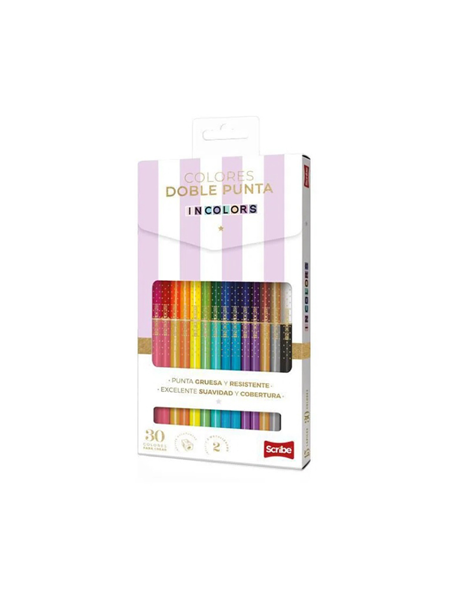 Colores Incolors Doble Punta X 30 Unidades  1