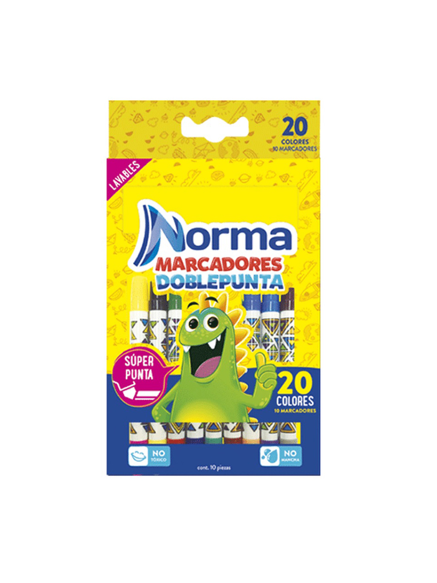 Marcadores Doble Punta Norma X 10 Unidades 1