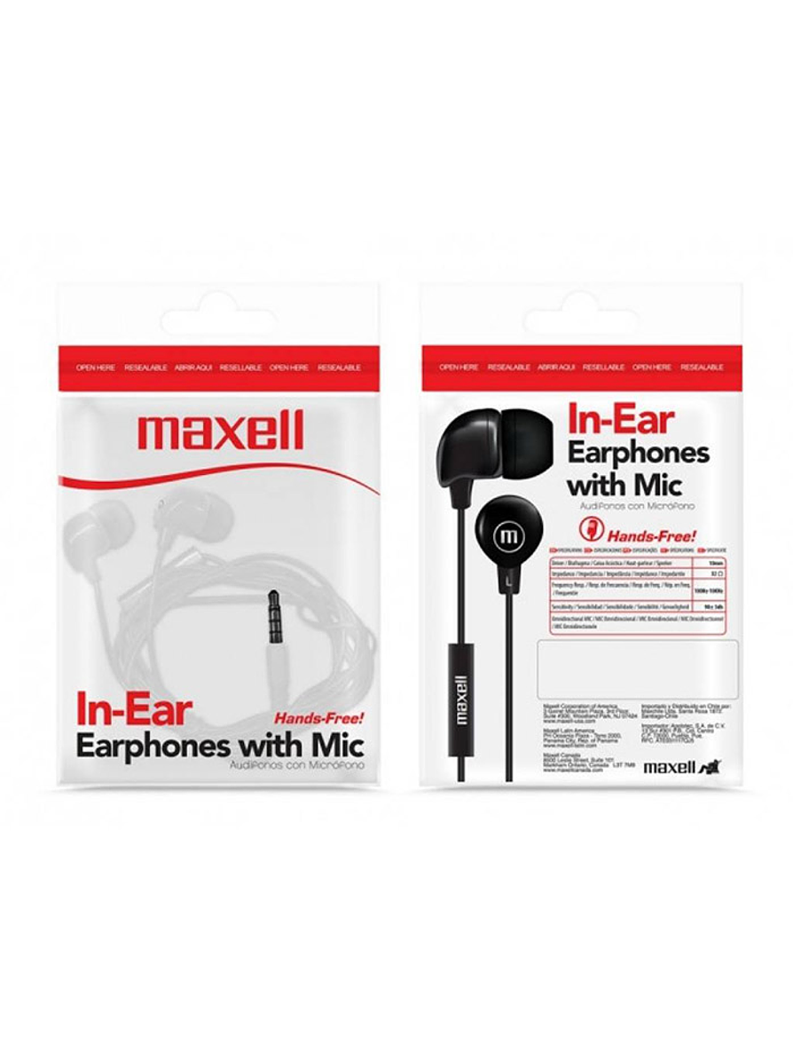 Audífonos Maxell  In- Bax Con Microfono Black 1