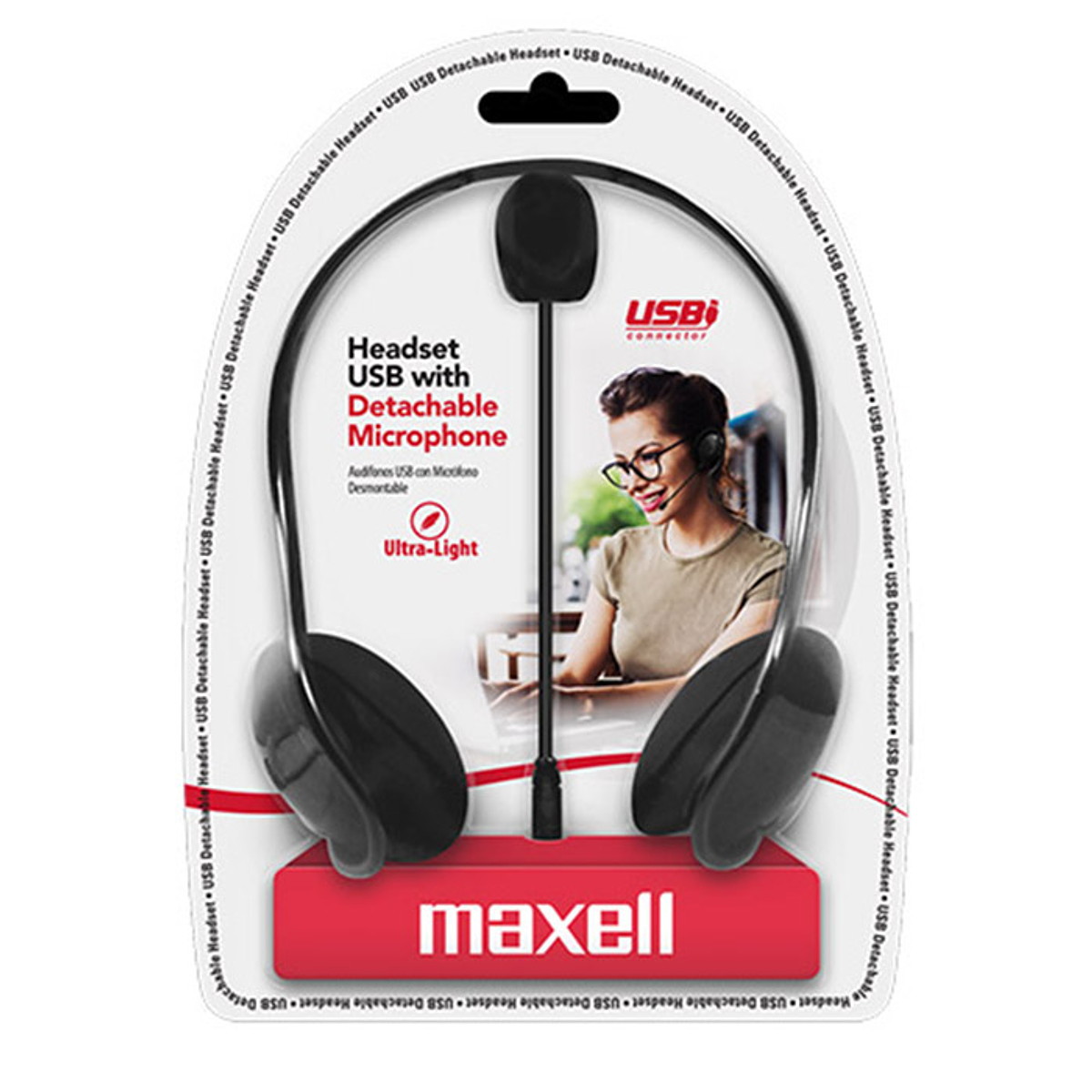 Maxell Auriculares con micrófono de pluma ajustable y conexión USB-A  Conectarse a PC y/o Mac, sonido para uso en la oficina en casa, clases en  línea