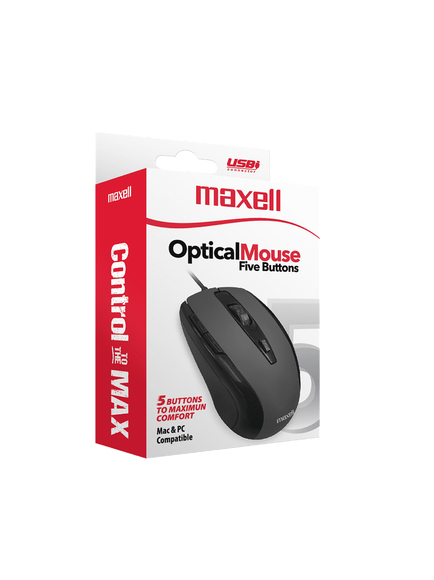 Mouse Maxell  Mowr-105 Optical Five Button Black 1
