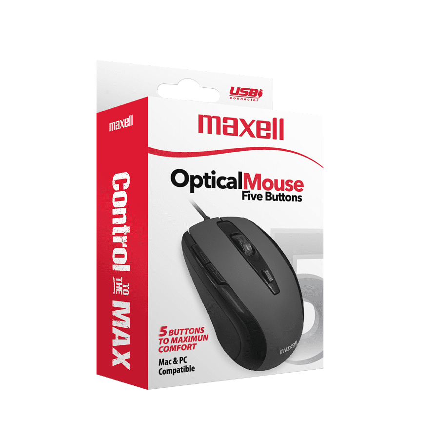 Mouse Maxell  Mowr-105 Optical Five Button Black 2