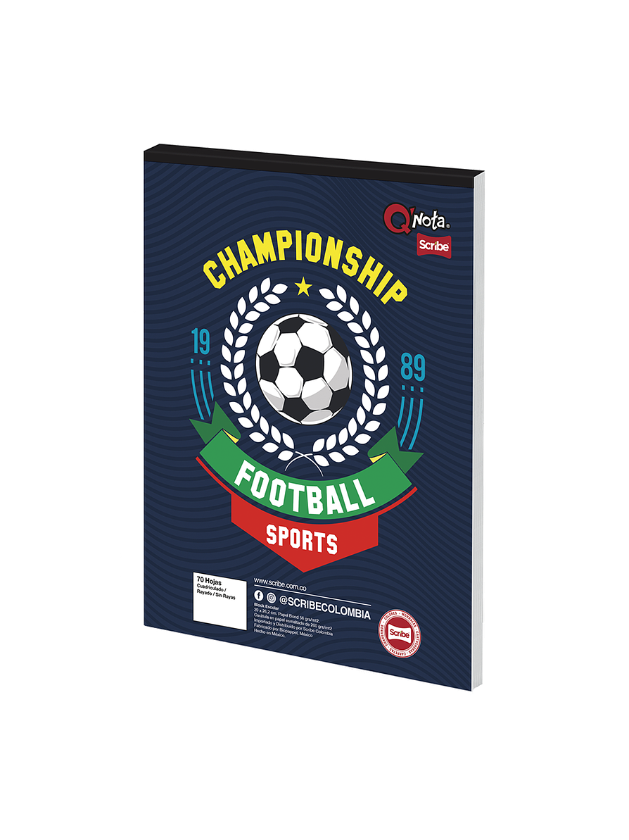 Block Tamaño Carta Q´Nota Masculino 6