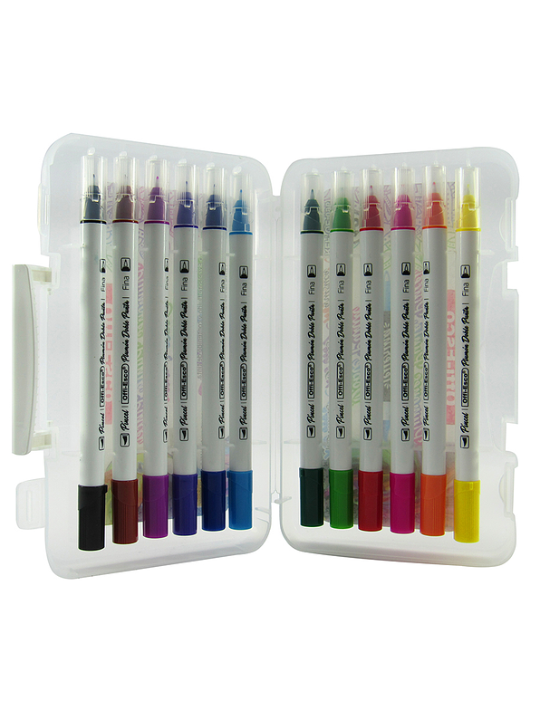 Plumón Punta Pincel Doble Punta x 12 Unidades 1