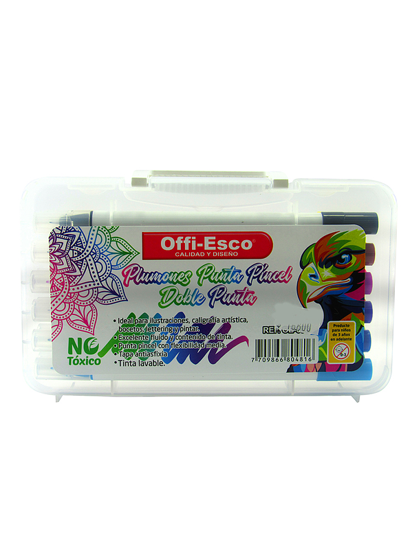 Plumón Punta Pincel Doble Punta x 12 Unidades 2