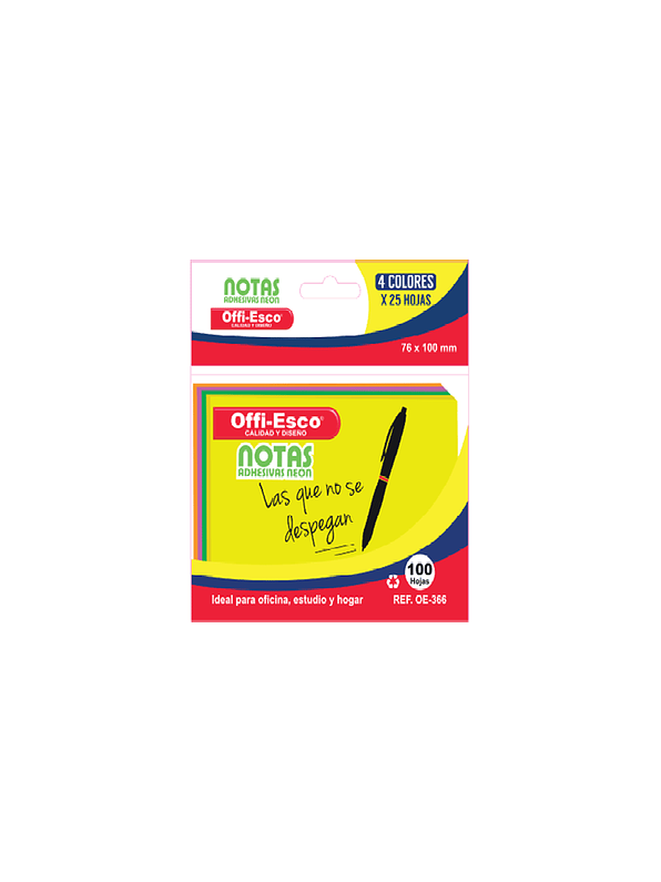 Notas Adhesivas Neón x 100 Unidades 1