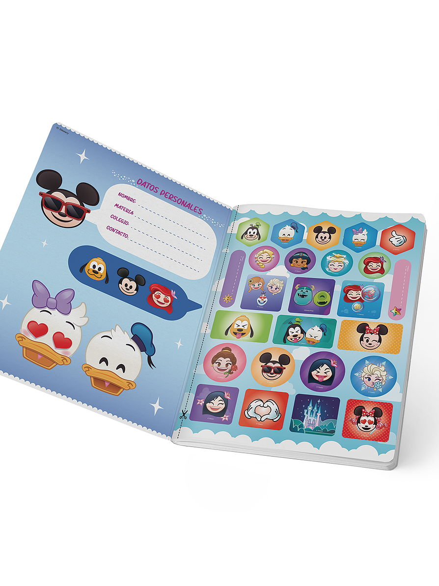 Cuaderno Cosido Disney Emoji 100 Hojas Cuadritos 4