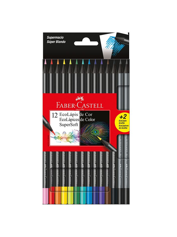 Colores Faber-Castell Super Soft x 12 Unidades + 2 1