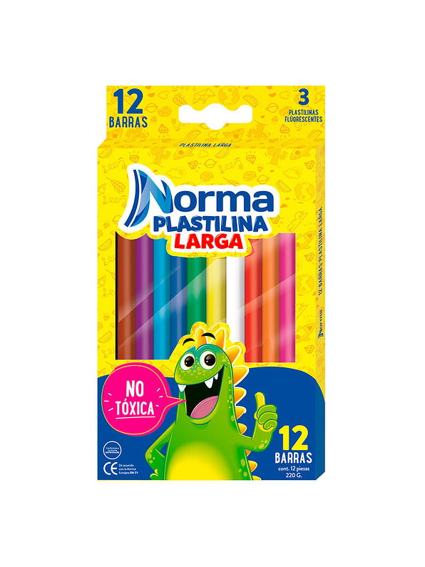 Plastilina Norma Larga X 12 Unidades 1