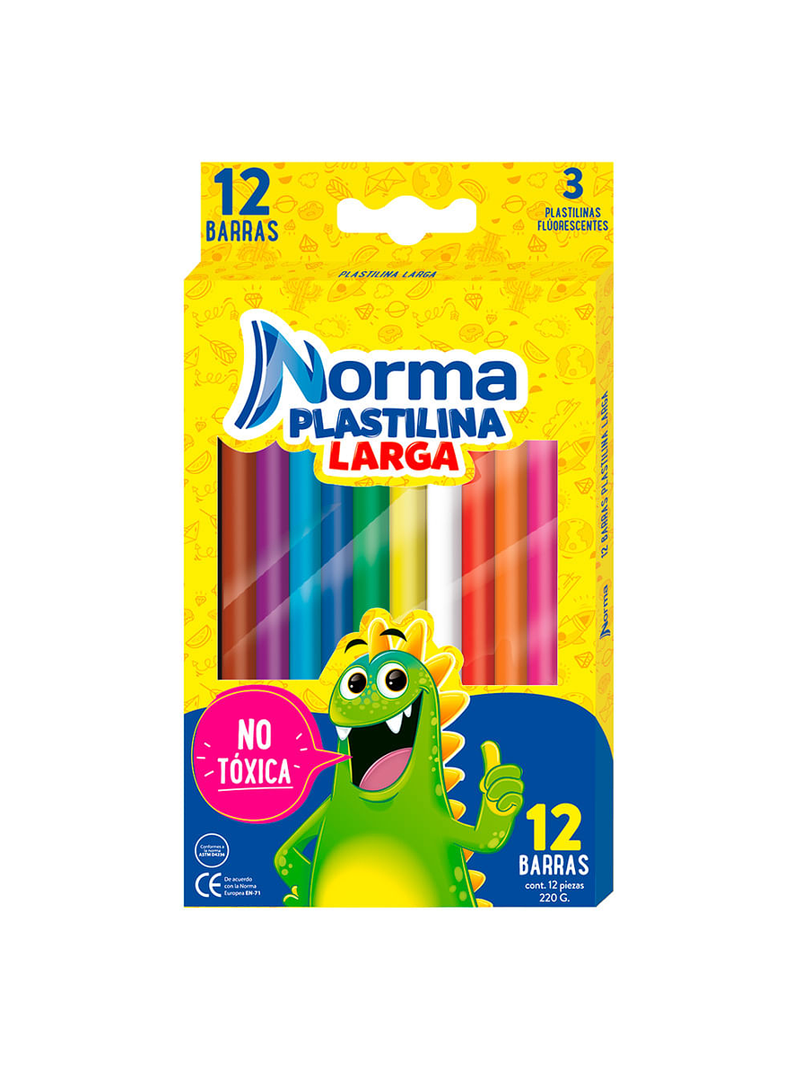 Plastilina Norma Larga X 12 Unidades 1
