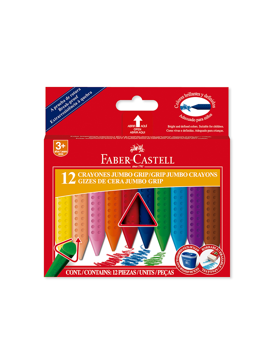 Creyón Faber-Castell Jumbo Grip Triangular x 12  1