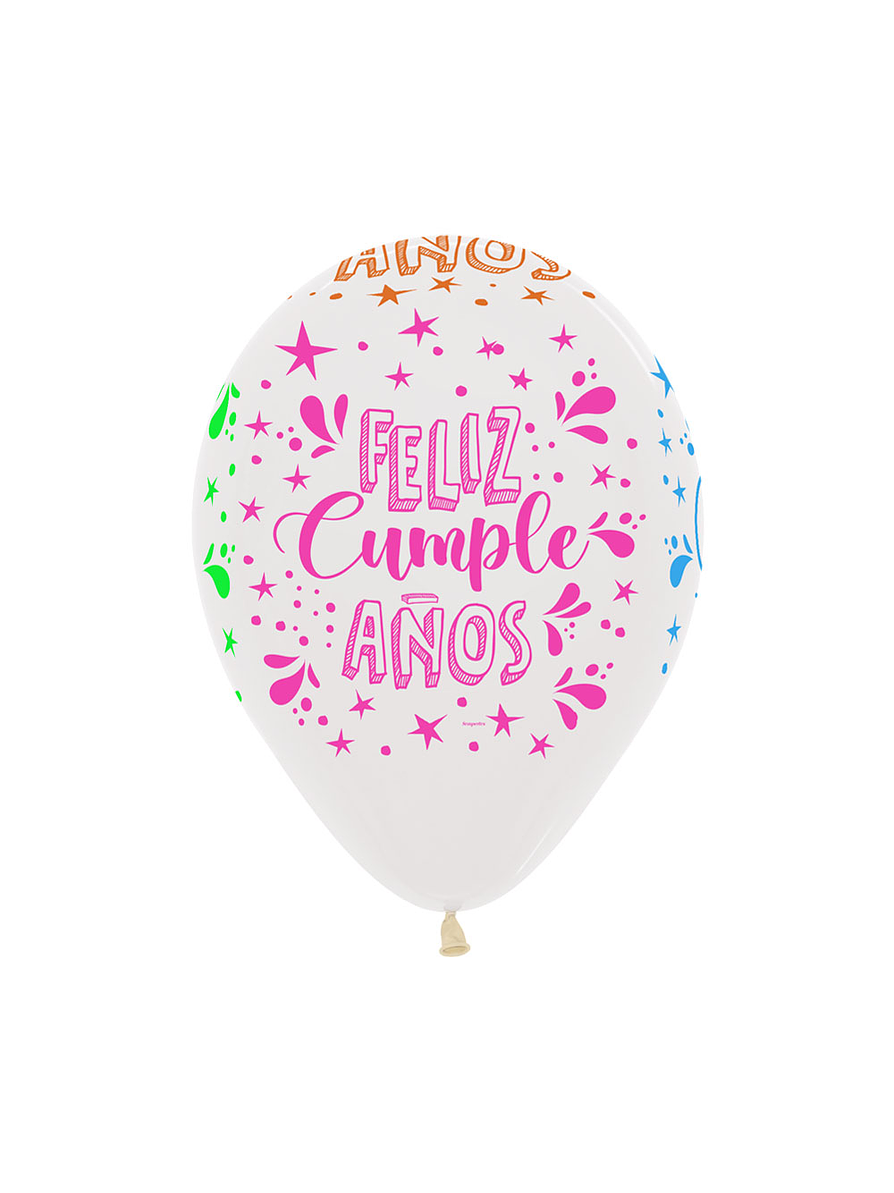 Globo R-12 Infinity Splash Neón C Transparente x 12 Unidades 1