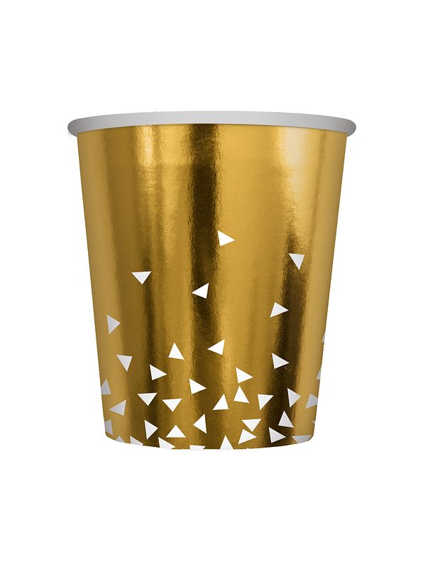 Vaso 9 Onzas Triángulos Dorado Mate x 8 Unidades 1