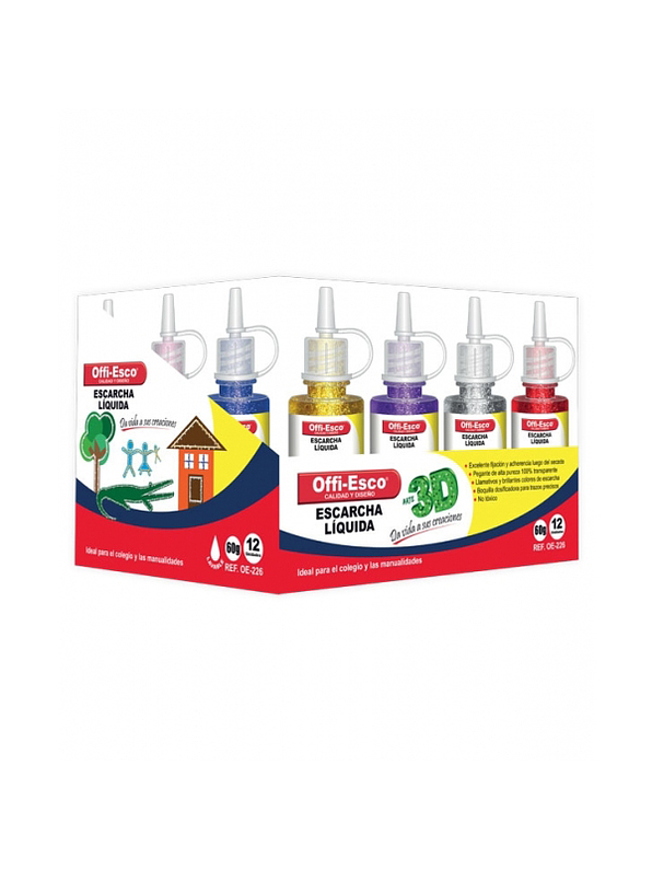 Escarcha Liquida Con Pegante Offi-Esco 60 Gr  1